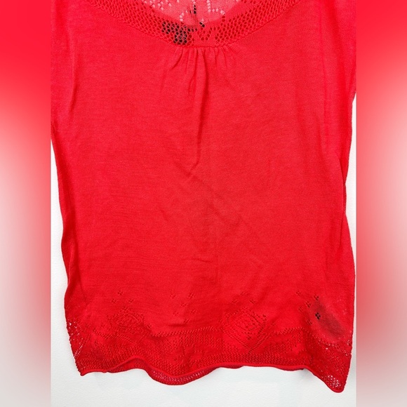 Buffalo cotton camisole top, M, coral, lace pattern Delicate Feminine Pretty - Picture 5 of 11